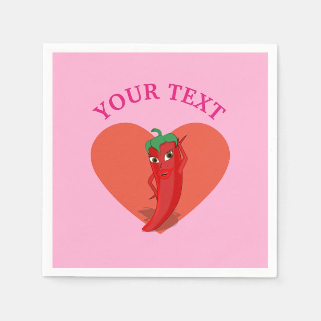 Guardanapo De Papel Chá de panela De Fiesta Rosa Com Diva De Pimenta V (Frente)