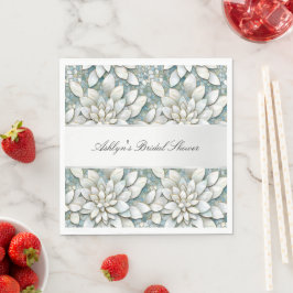 Guardanapo De Papel Chá de panela de Flores de Lotus Branco Azul
