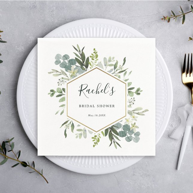 Guardanapo De Papel Chá de panela de Hexágono Dourado com Aquarela Ver (Criador carregado)