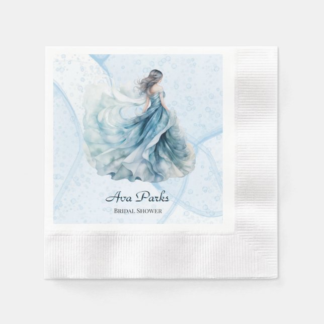 Guardanapo De Papel Chá de panela de Noz Azul Dusty com Álcool (Frente)