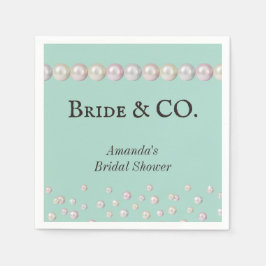 Guardanapo De Papel Chá de panela de Pérolas Azul Elegante