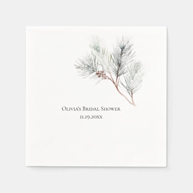 Guardanapo De Papel Chá de panela de pinheiro branco Elegante (Frente)