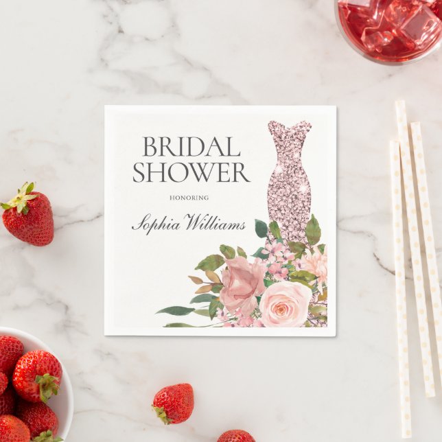 Guardanapo De Papel Chá de panela de rosa Dourado Vestido e Flores Ros (Insitu)