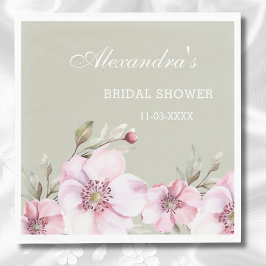 Guardanapo De Papel Chá de panela de Rosas Florais Cor-de-Rosa Verde D