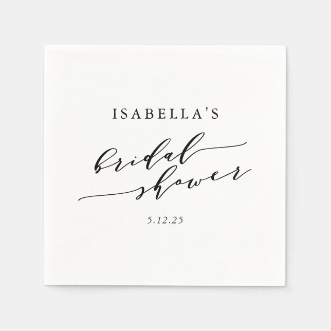 Guardanapo De Papel Chá de panela de Script Clássico Branco Minimalist (Frente)