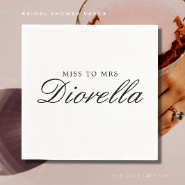 Guardanapo De Papel Chá de panela de Script Preto Simples Elegante Na 