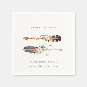 Guardanapo De Papel Chá de panela de Seta Floral Russo Boho Feather