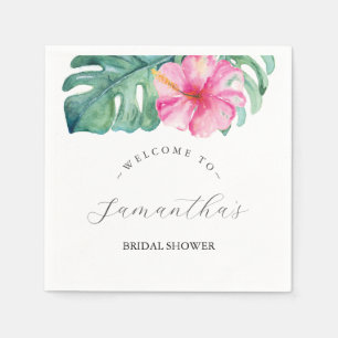 Guardanapo De Papel Chá de panela de Tema Tropical Flor Hibiscus