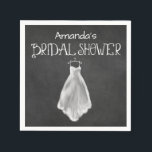 Guardanapo De Papel Chá de panela De Vestido De Casal De Chalkboard Na<br><div class="desc">Chá de panela de Vestido de Qualkboard Napkins - mostra um vestido impresso de casamento gravado em giz em um fundo impresso em quadro com tipografia de rico. Consulte a correspondência da coleção encontrada abaixo.</div>