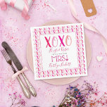 Guardanapo De Papel Chá de panela do Dia de os namorados Hugs & Kisses<br><div class="desc">Celebre em estilo com estes elegantes e tenentes guardanapos de chá de panela. Esta design é fácil de personalizar com sua redação de eventos especiais e seus convidados ficarão entusiasmados quando eles virem esses fraldos fabulosos. Itens correspondentes podem ser encontrados na coleção.</div>