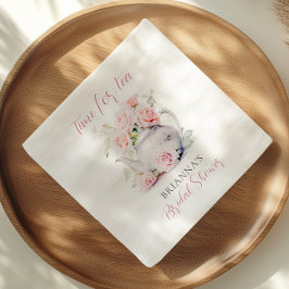 Guardanapo De Papel Chá de panela do Tea Party de Rosas Rosa Elegante