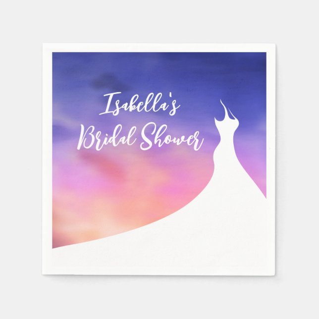 Guardanapo De Papel Chá de panela Elegante Cor d'água roxa Napkin (Frente)