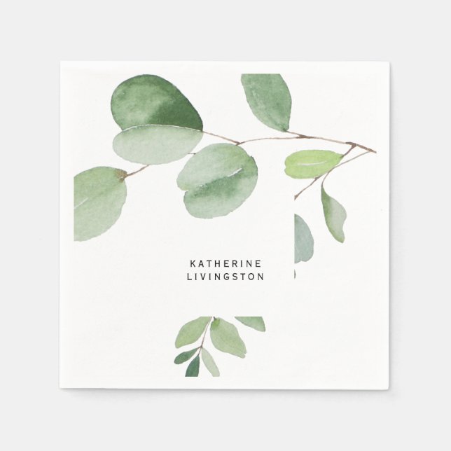 Guardanapo De Papel Chá de panela Eucalyptus moderno (Frente)