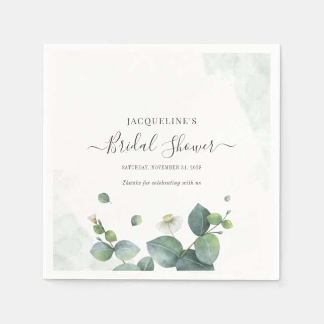 Guardanapo De Papel Chá de panela Eucalyptus Succulent Greenerence (Frente)