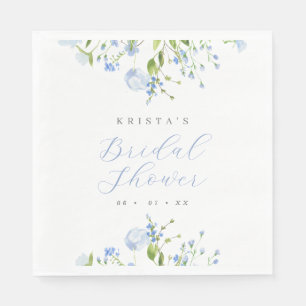Guardanapo De Papel Chá de panela Floral Azul-Elegante