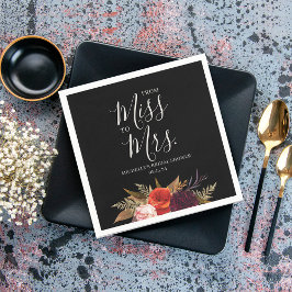 Guardanapo De Papel Chá de panela Floral Black Boho