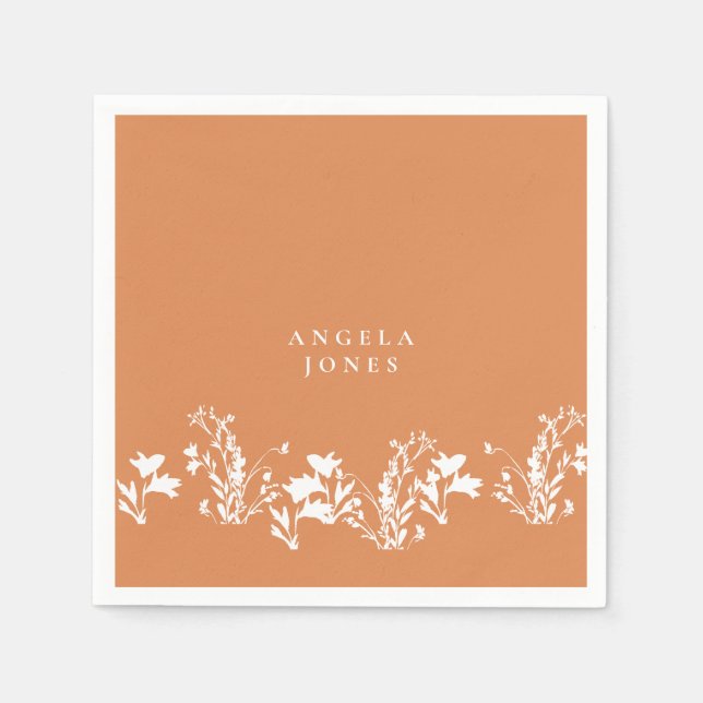 Guardanapo De Papel Chá de panela Floral Branco de Verão (Frente)