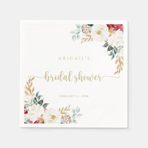 Guardanapo De Papel Chá de panela Floral Branco Dourado Clássico Burgu