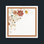 Guardanapo De Papel Chá de panela Floral de Cor Laranja Rastreada<br><div class="desc">Celebrar o chá da noiva com estes fraldos florais de cor laranja-tenra elegantes e elegantes. Parte de uma suíte coordenada. Ver suite aqui: https://www.zazzle.com/collections/elegant_orange_watercolor_floral_bridal_shower-119388823689132589 Contacte o designer para produtos correspondentes. Copyright Anastasia Surridge for Elegant Invites,  todos os direitos reservados.</div>