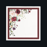 Guardanapo De Papel Chá de panela Floral Elegante Burgundy Watercolor<br><div class="desc">Celebrar o chá da noiva com estes bonito e elegantes guardanapos florais de cor d'água burgundy. Parte de uma suíte coordenada. Ver suite aqui: https://www.zazzle.com/collections/elegant_burgundy_floral_watercolor_bridal_shower-119280454460170395 Contacte o designer para produtos correspondentes. Copyright Anastasia Surridge for Elegant Invites,  todos os direitos reservados.</div>