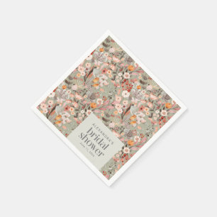 Guardanapo De Papel Chá de panela Floral Floral Verde Russo de Sage P