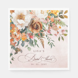 Guardanapo De Papel Chá de panela Floral Laranja Russo
