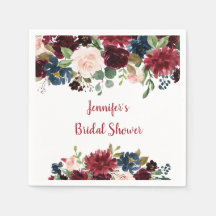 Chá de panela Floral Marinho e Borgonha