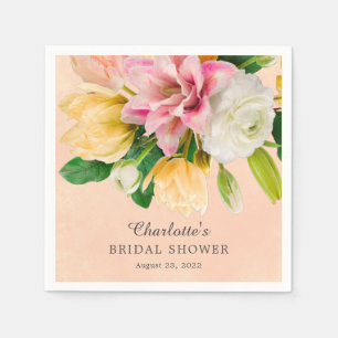 Guardanapo De Papel Chá de panela Floral Peach Meadow