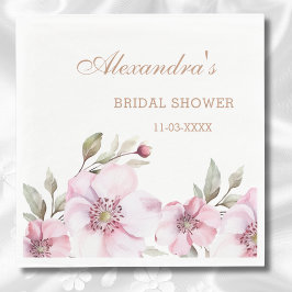 Guardanapo De Papel Chá de panela Floral Rosa Blush Feminino