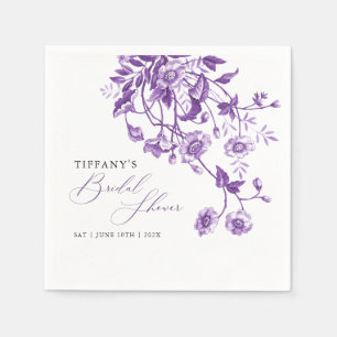 Guardanapo De Papel Chá de panela Floral Roxo do Toile Francês Vintage