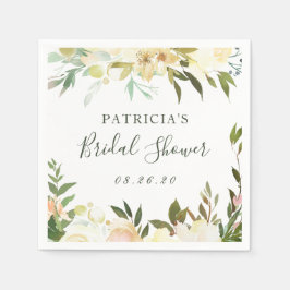 Guardanapo De Papel Chá de panela Floral Russo de Aquarela Verde