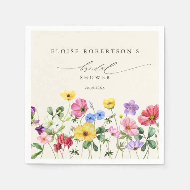 Guardanapo De Papel Chá de panela Floral Russo de Flor Selvagem (Frente)