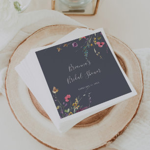 Guardanapo De Papel Chá de panela Floral Selvagem Azul Clássico