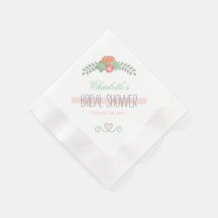 Guardanapo De Papel Chá de panela Floral Verde Cor-de-Rosa Espelho