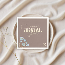 Guardanapo De Papel Chá de panela Floral Vintage Blue Watercolor