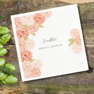 GUARDANAPO DE PAPEL CHÁ DE PANELA FLORORAL DE COR DA ÁGUA DA PEACH