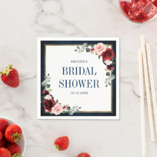 Guardanapo De Papel Chá de panela Geométrico Marinho Blush Floral