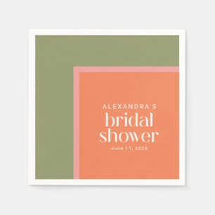 Guardanapo De Papel Chá de panela Geométrico Verde de Coral Moderno
