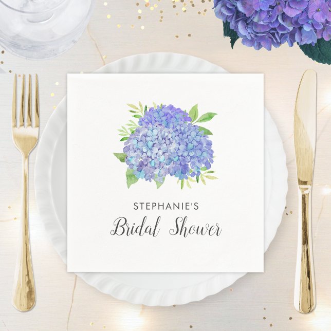 Guardanapo De Papel Chá de panela Hydrangea Purple Floral Napkins (Criador carregado)