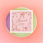 Guardanapo De Papel Chá de panela ilustrado retrorado, cor-de-rosa, de<br><div class="desc">Adicione um toque de charme de vintagem à sua configuração de mesa de chá de panela com nossos Napkins Vermelho Retro Rosa! Estes deliciosos guardanapos apresentam uma design caprichosa inspirada em elementos retrorreflectores como bolo, vinho, óculos, corações e arco de fita bonito. Com uma fita esplêndida e divertida que enrola...</div>