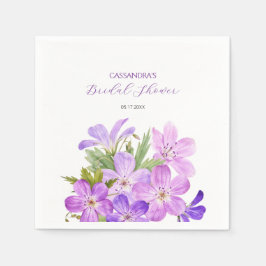 Guardanapo De Papel Chá de panela Inverso Violeta Geranium Floral