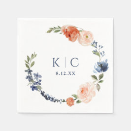 Guardanapo De Papel Chá de panela Laranja Colorida e Verruga Azul Dust