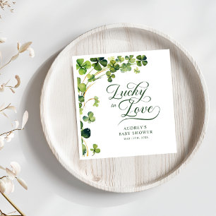 Guardanapo De Papel Chá de Panela Lucky in Love Trevo Verde