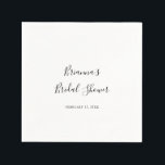 Guardanapo De Papel Chá de panela Minimalista Simples<br><div class="desc">Estes guardanapos minimalistas simples são perfeitos para um chá de casamento moderno. O design simples e elegante apresenta a tipografia de scripts clássicos e ricos em preto e branco.</div>