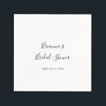 Guardanapo De Papel Chá de panela Minimalista Simples<br><div class="desc">Estes guardanapos minimalistas simples são perfeitos para um chá de casamento moderno. O design simples e elegante apresenta a tipografia de scripts clássicos e ricos em preto e branco.</div>