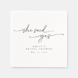 Guardanapo De Papel Chá de panela Minimista Ela Disse Sim Napkins