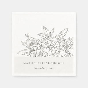Guardanapo De Papel Chá de panela mínimo Elegante Brown Floral
