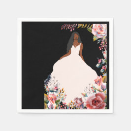 Guardanapo De Papel Chá de panela Noiva Afro-Americano Napkins