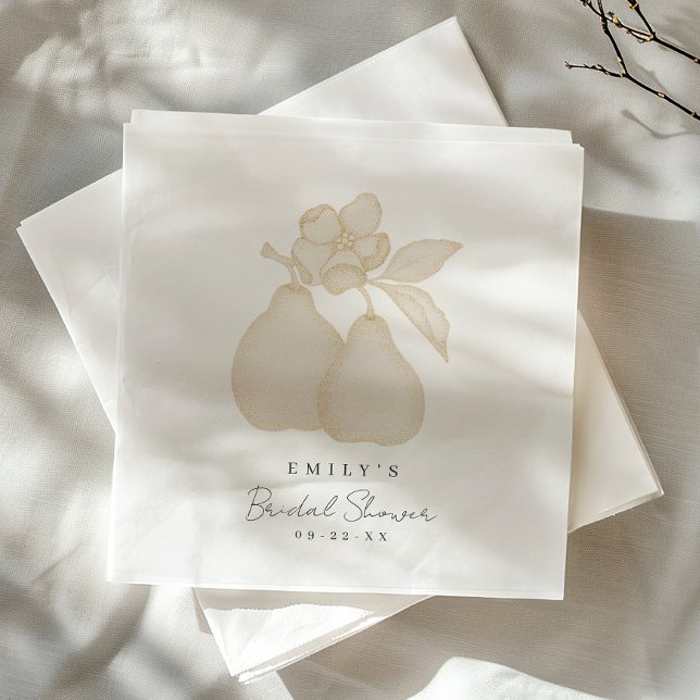 Guardanapo De Papel Chá de panela Perfeito Dourado Nápoles (Pear Napkins)