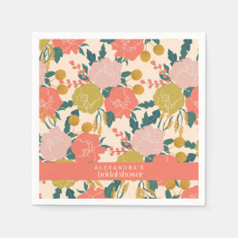 Guardanapo De Papel Chá de panela Personalizado Botânico Verde Laranja